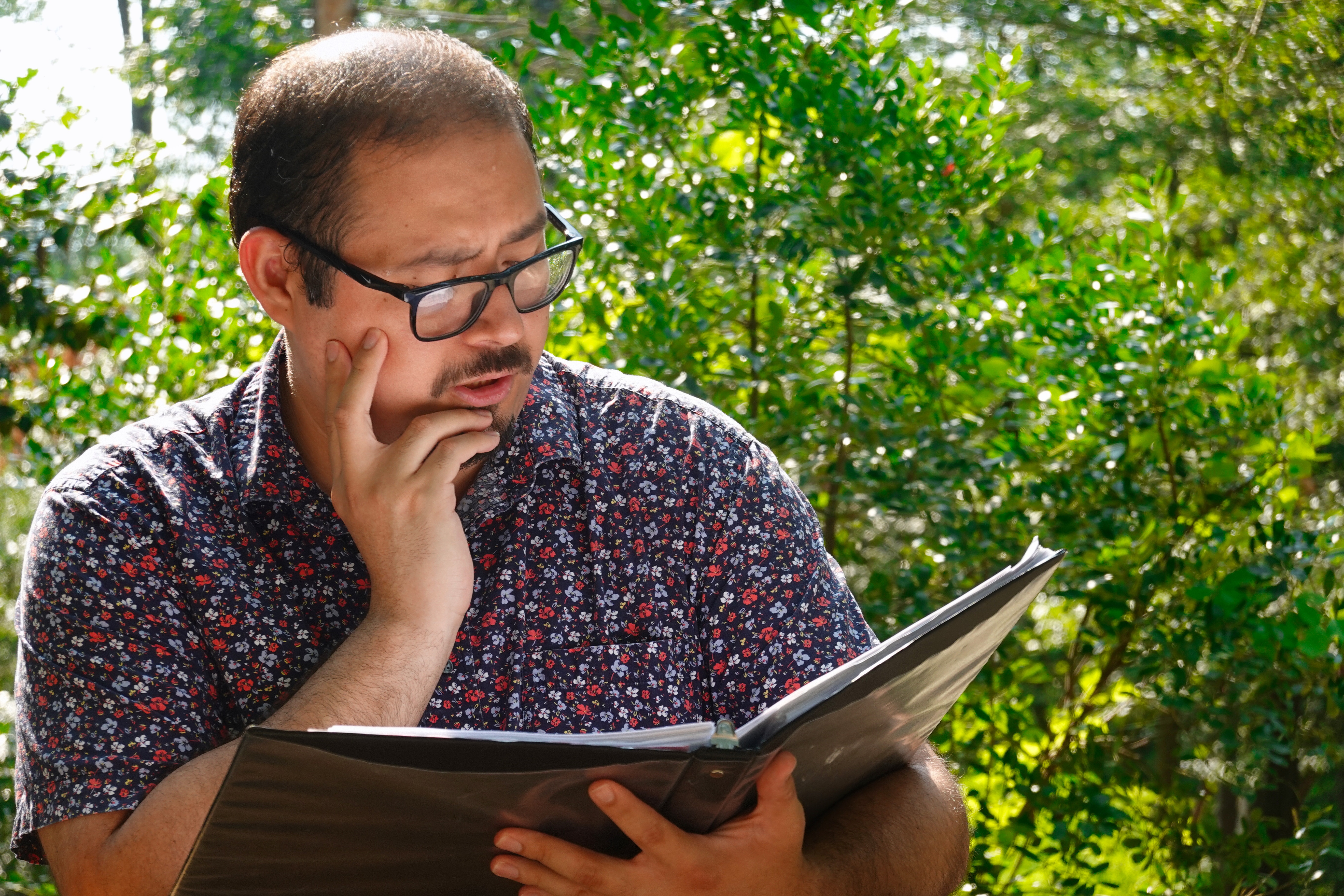 Art reading outdoors